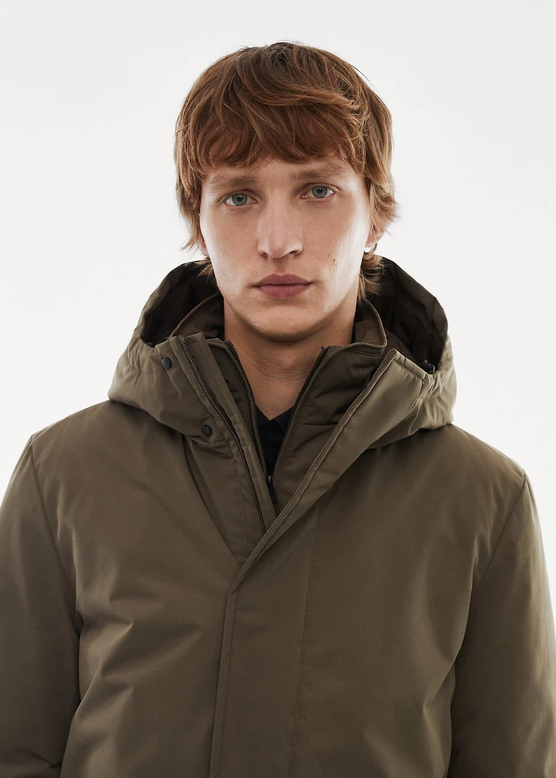 SOFEELATE® padded barn jacket with hood