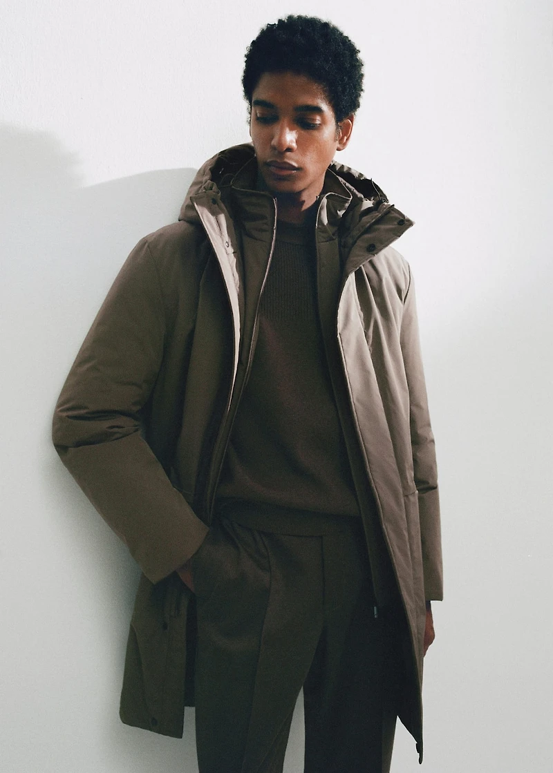SOFEELATE® padded barn jacket with hood