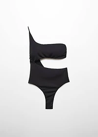 Swimsuit with asymmetrical opening