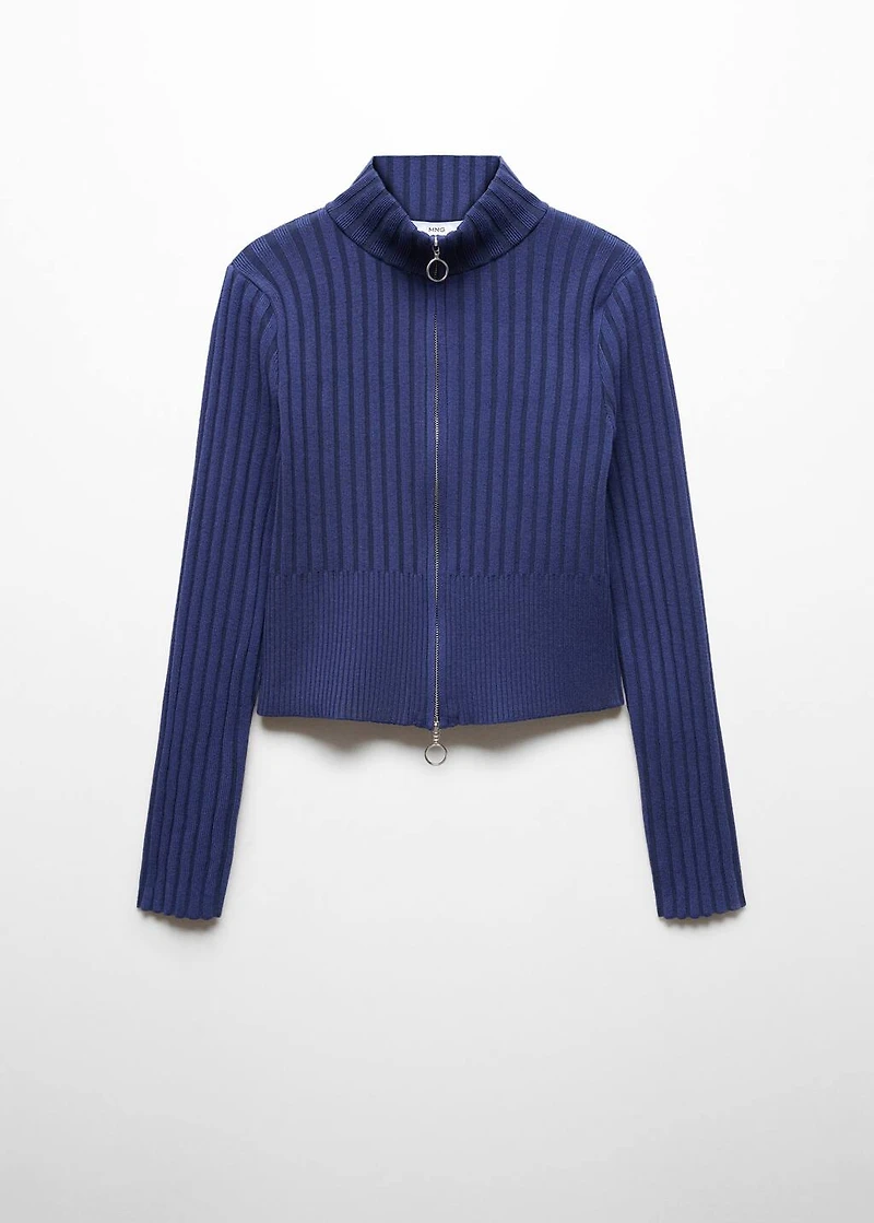 Zipper crop cardigan