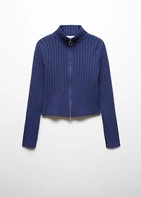 Zipper crop cardigan