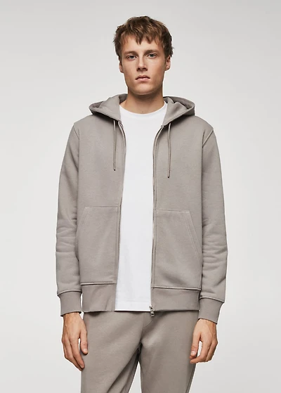 Cotton zip-up hoodie