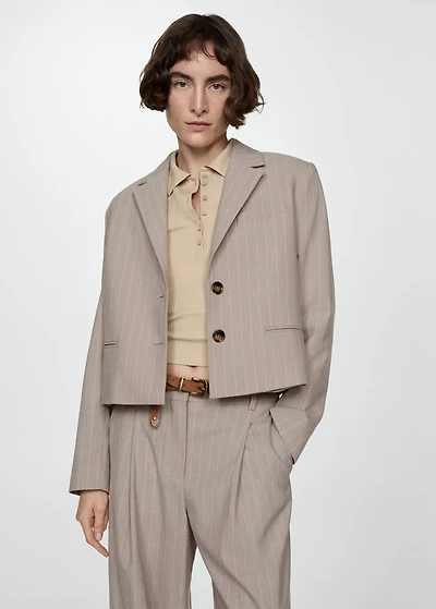Cropped pinstripe jacket