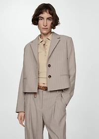 Cropped pinstripe jacket