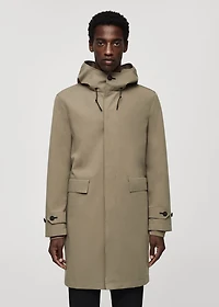 Water-repellent hooded barn jacket