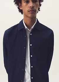 Regular-fit cotton chambray shirt