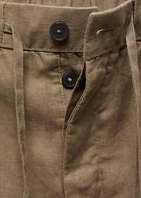 100% linen bermuda shorts with drawstring
