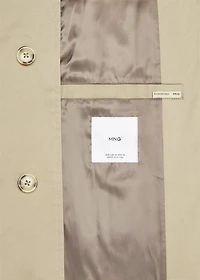 Cotton trench coat with collar detail