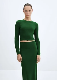 Ribbed round-neck sweater