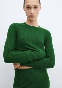 Ribbed round-neck sweater