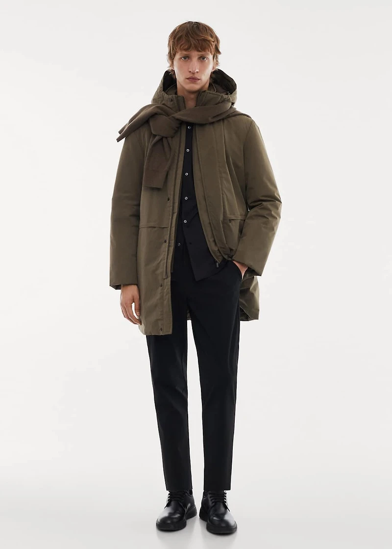 SOFEELATE® padded barn jacket with hood