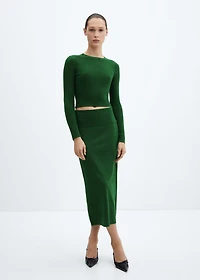 Ribbed round-neck sweater
