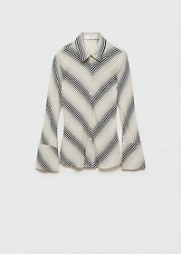 Striped shirt with flared sleeves
