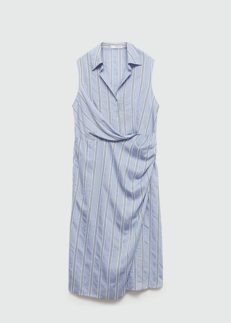 Draped shirt dress