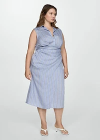 Draped shirt dress