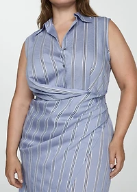 Draped shirt dress