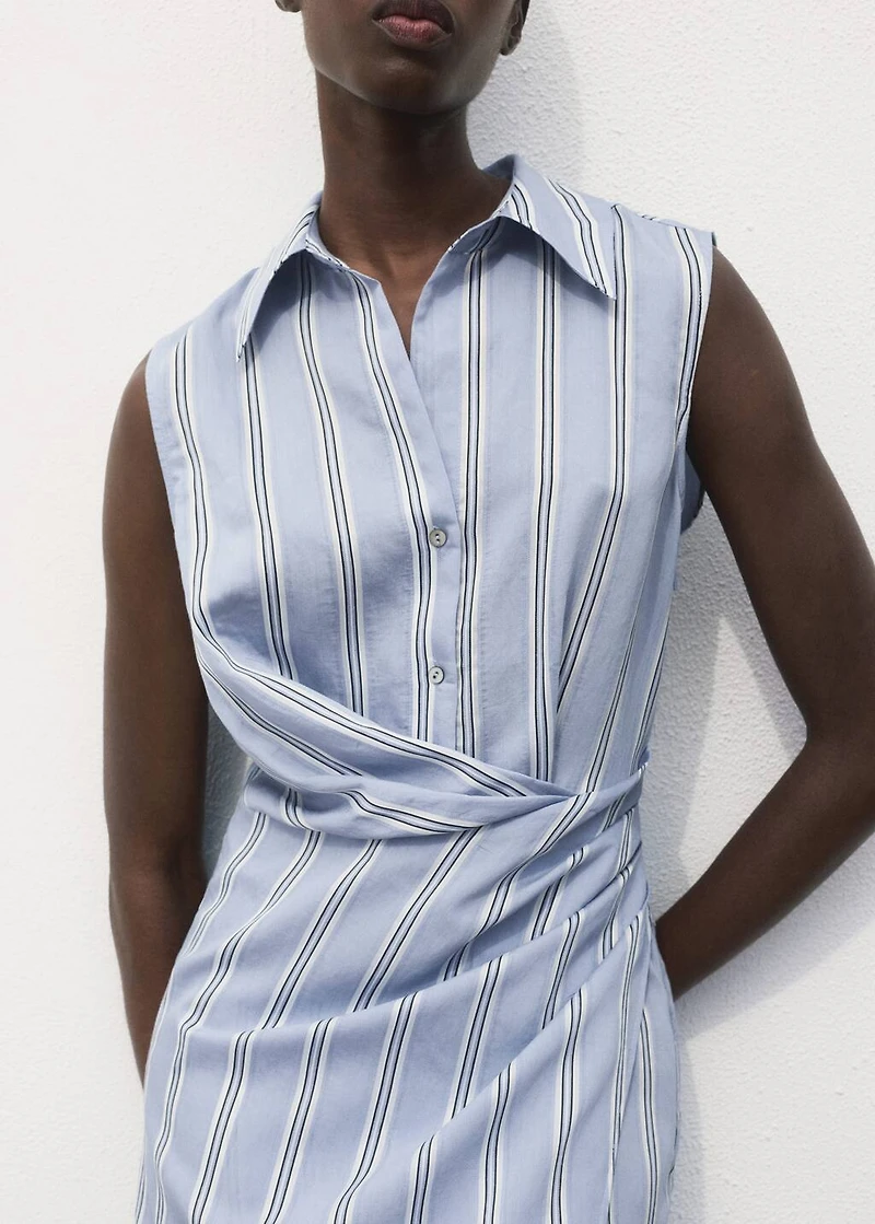 Draped shirt dress