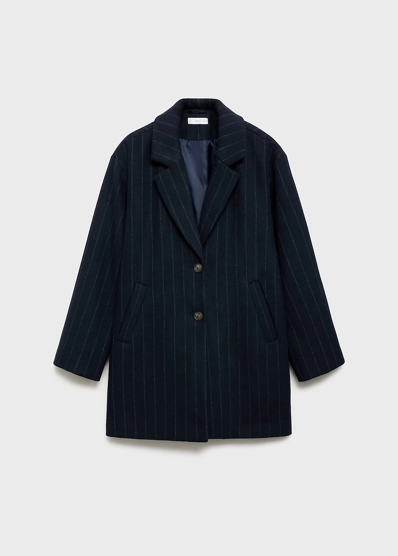 Striped wool coat