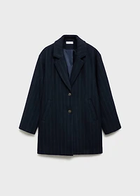 Striped wool coat