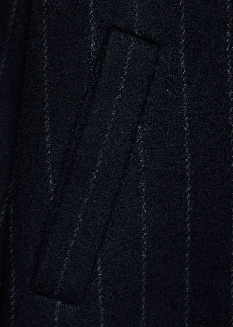 Striped wool coat