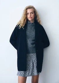 Striped wool coat
