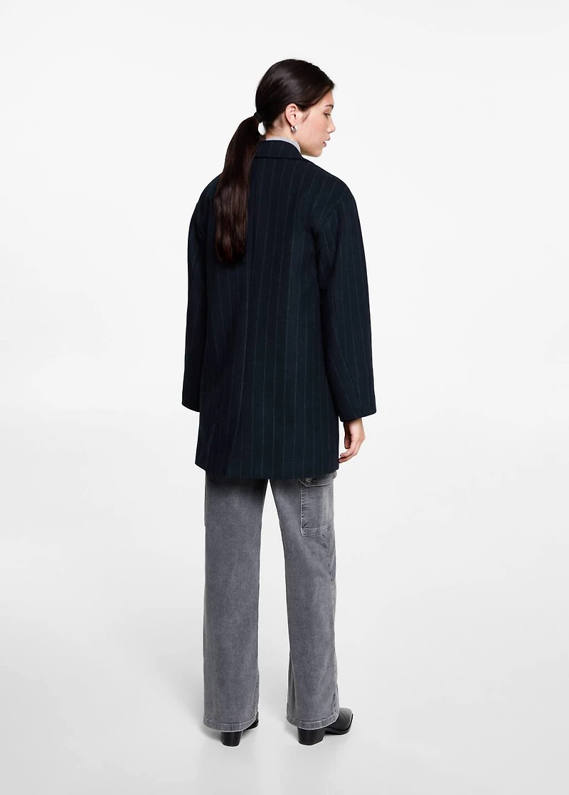Striped wool coat