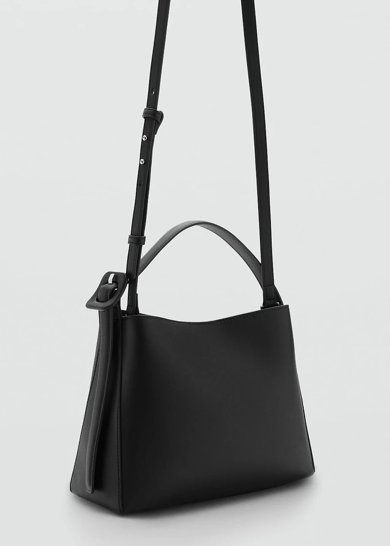 Mini shopper bag with buckle