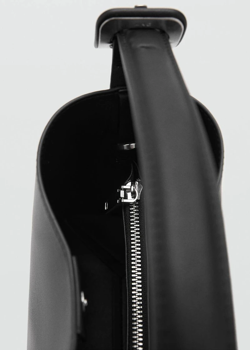 Mini shopper bag with buckle