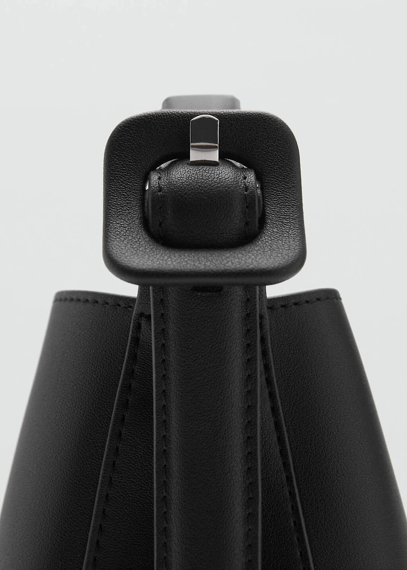 Mini shopper bag with buckle