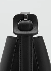 Mini shopper bag with buckle