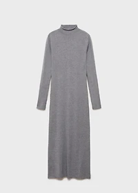 Perkins-neck knitted dress