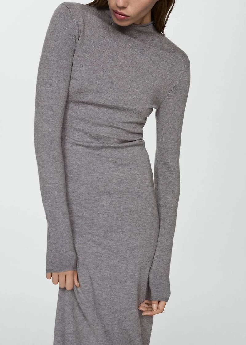 Perkins-neck knitted dress