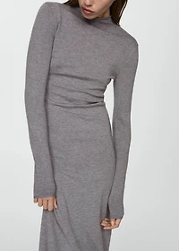 Perkins-neck knitted dress