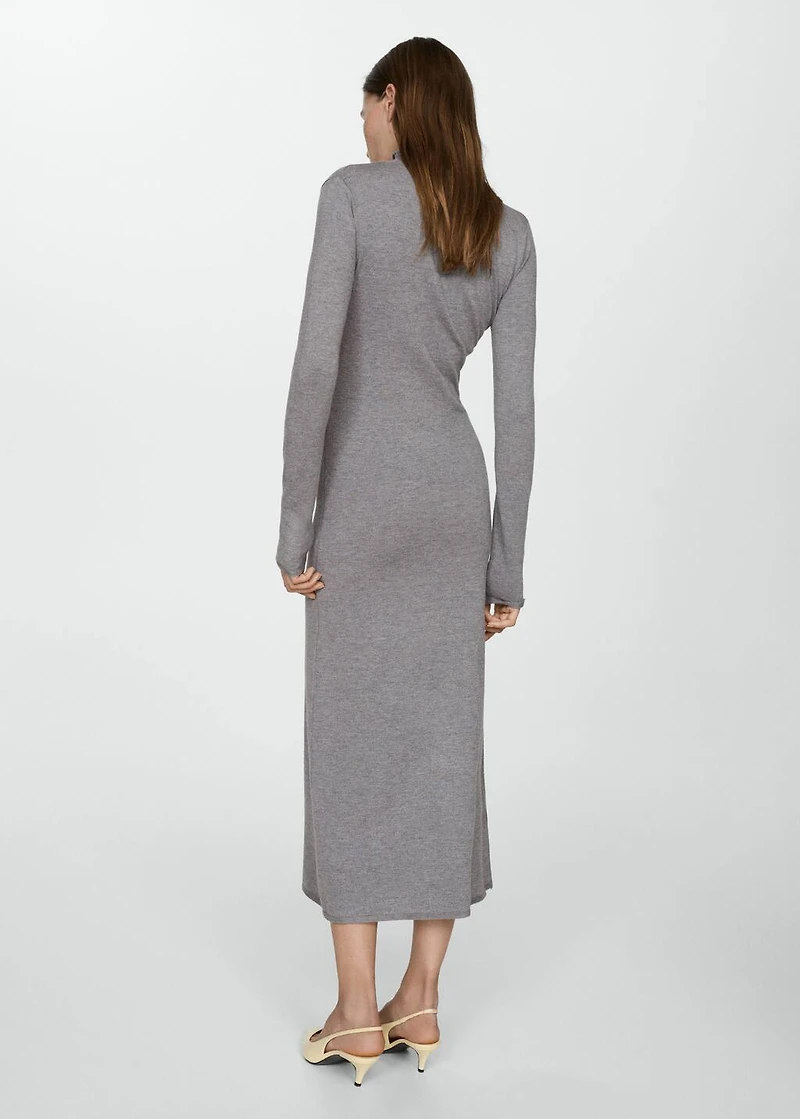 Perkins-neck knitted dress