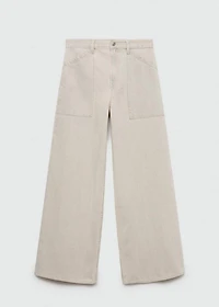 Striped wide leg jeans