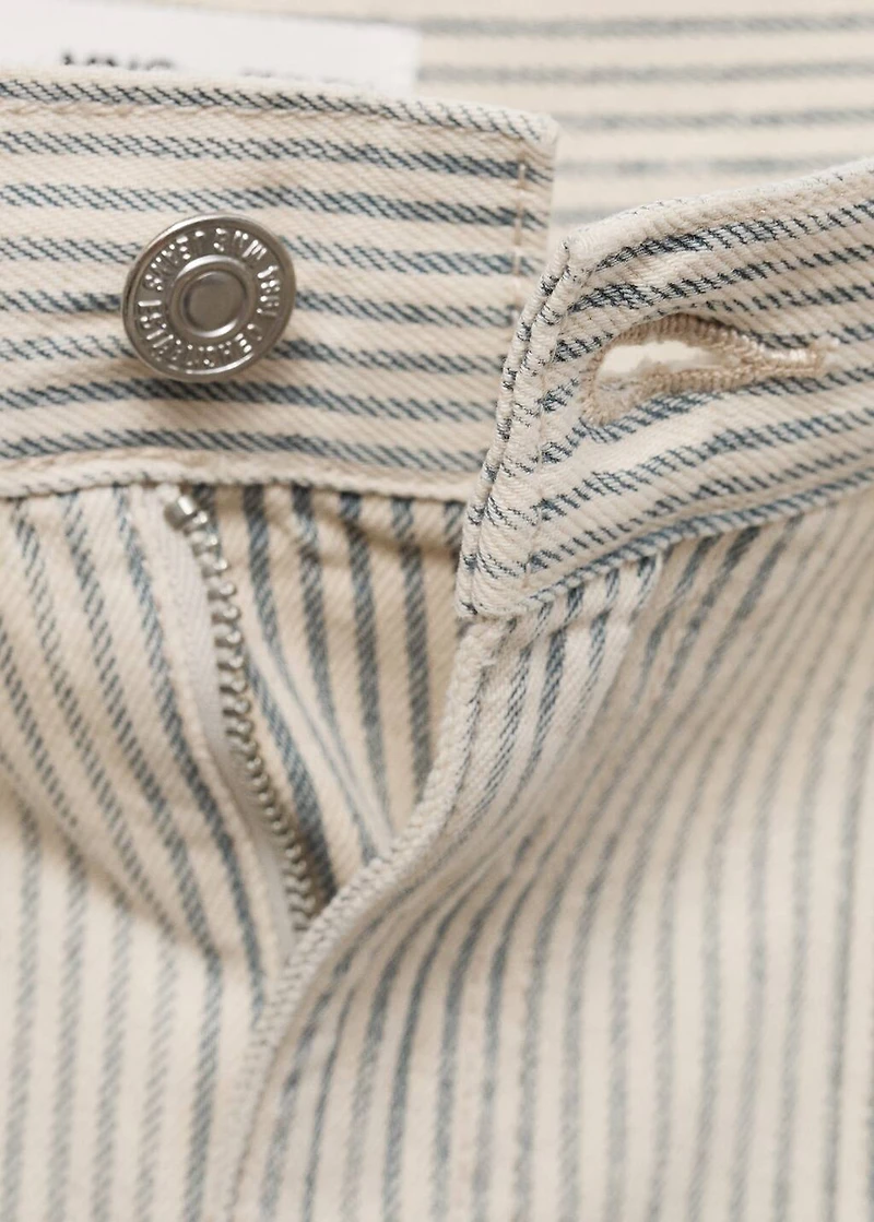 Striped wide leg jeans