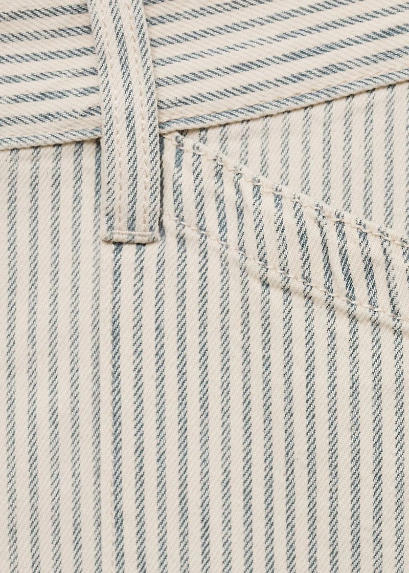 Striped wide leg jeans