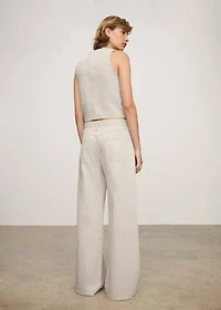 Striped wide leg jeans