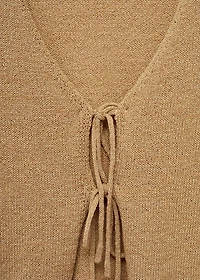 Knitted cardigan with bow