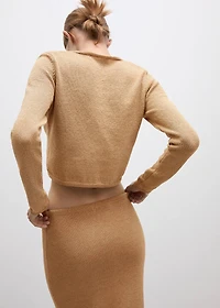 Knitted cardigan with bow