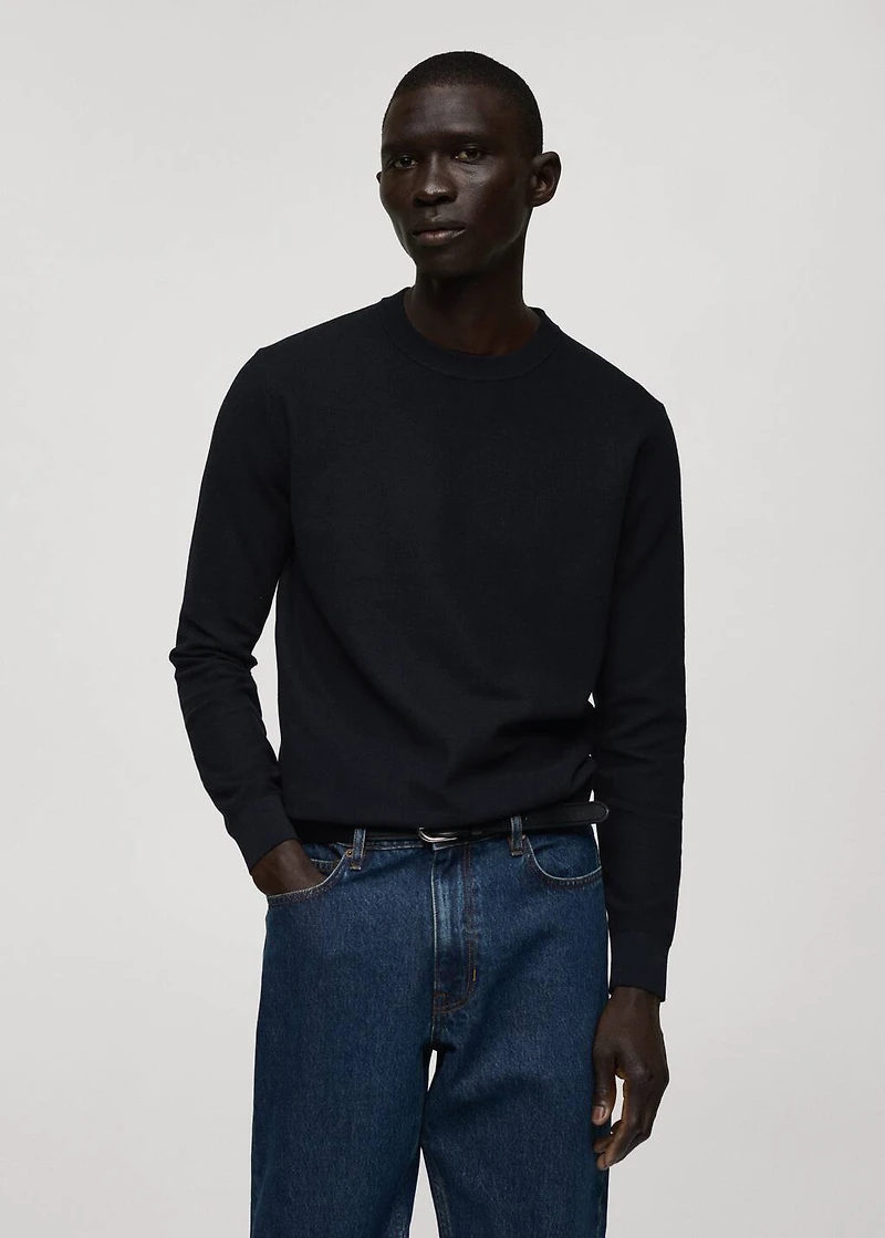 Fine-knit cotton sweater
