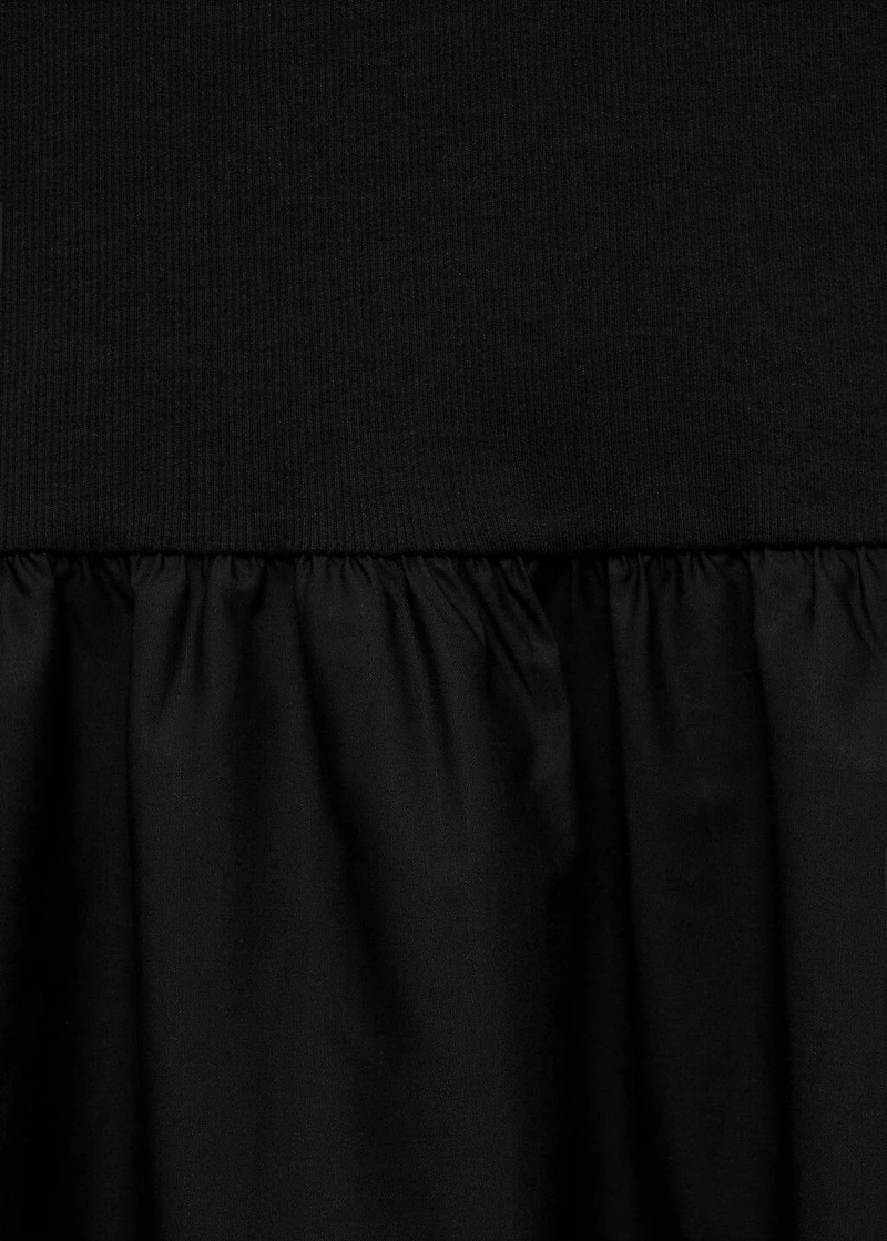 Flared dress combined fabric