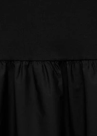 Flared dress combined fabric