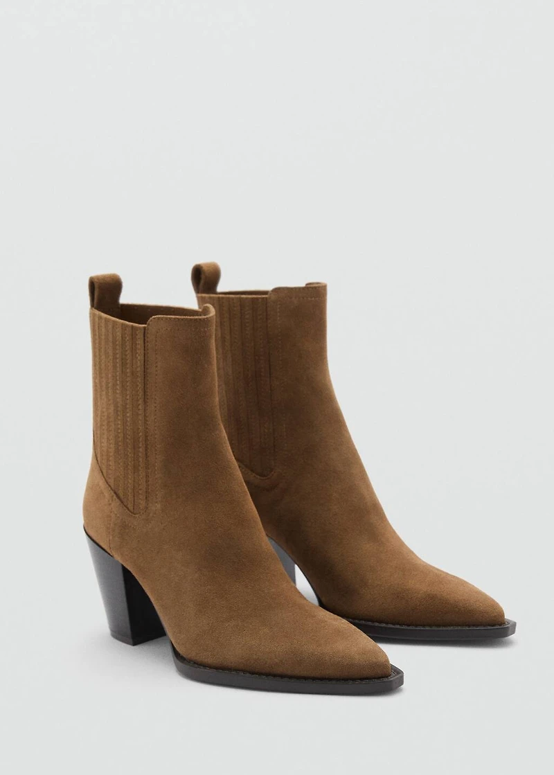 Suede block-heel boots