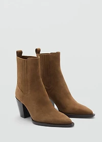 Suede block-heel boots