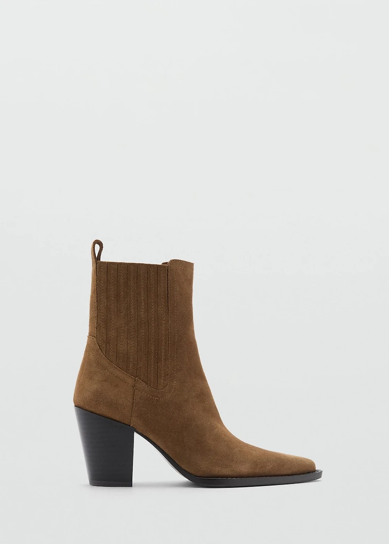 Suede block-heel boots