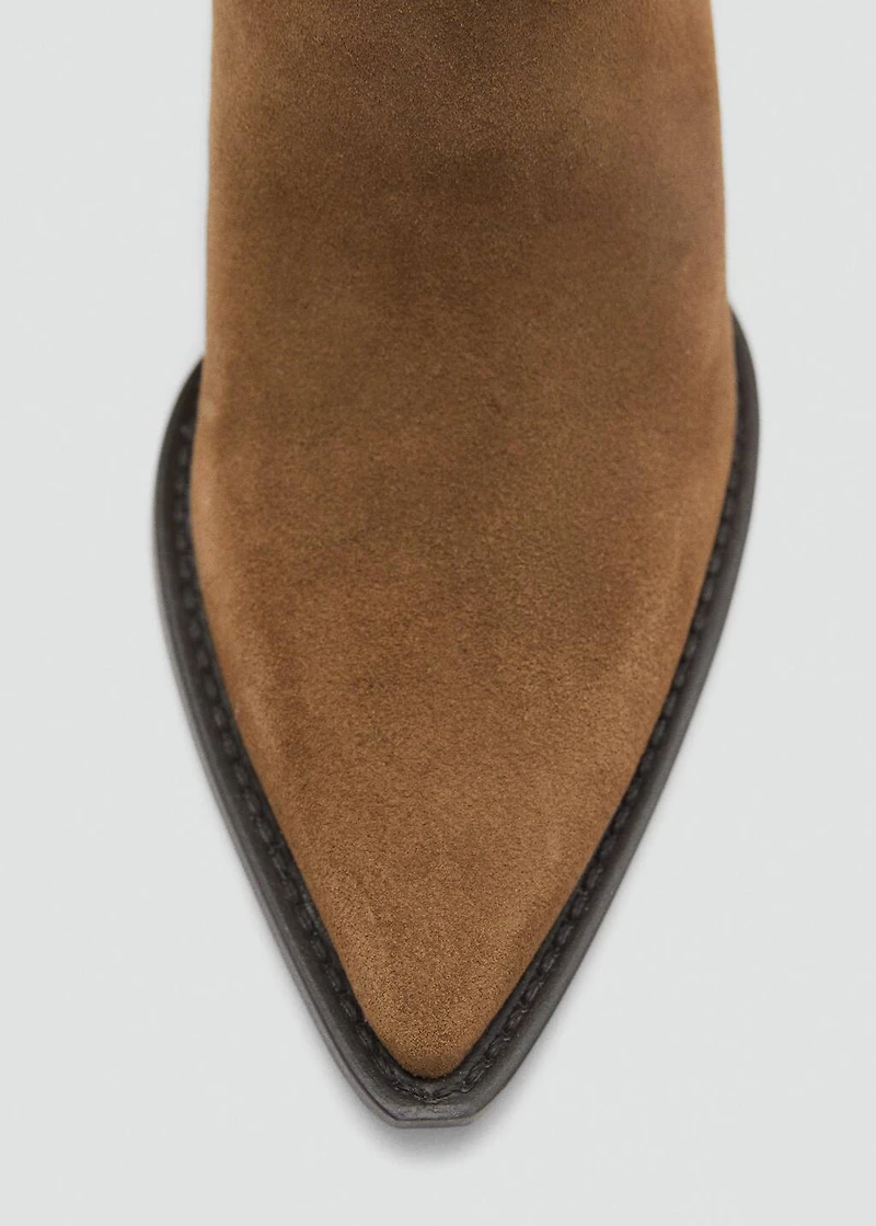 Suede block-heel boots