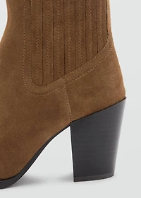 Suede block-heel boots