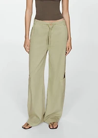 Lyocell pants with adjustable drawstring