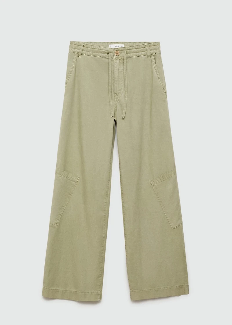 Lyocell pants with adjustable drawstring